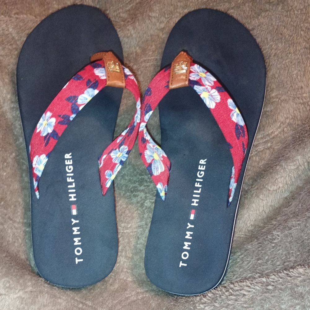 Tommy Hilfiger Red and Blue Sandals Casual Comfort - Picture 6 of 14